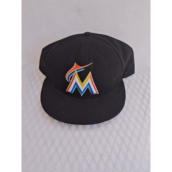 Miami Marlins MLB New Era 59Fifty Fitted Baseball Hat Size 8 On Field For player - Picture 12 of 12